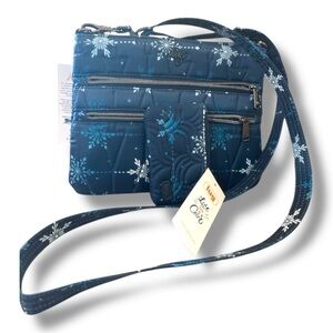 2  LUG Set | Navy Snowflake Crossbody/Wristlet & Matching NWT Wallet‎
